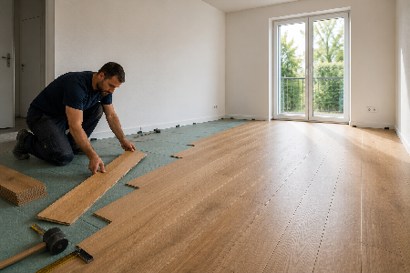 Pose de parquet et sol